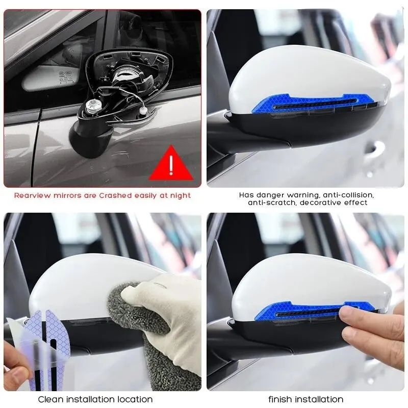 Reflective Stickers Warning Strip Tape Traceless Protective Car Sticker Warn on Car Rearview Mirror Exterior Auto Accessories
