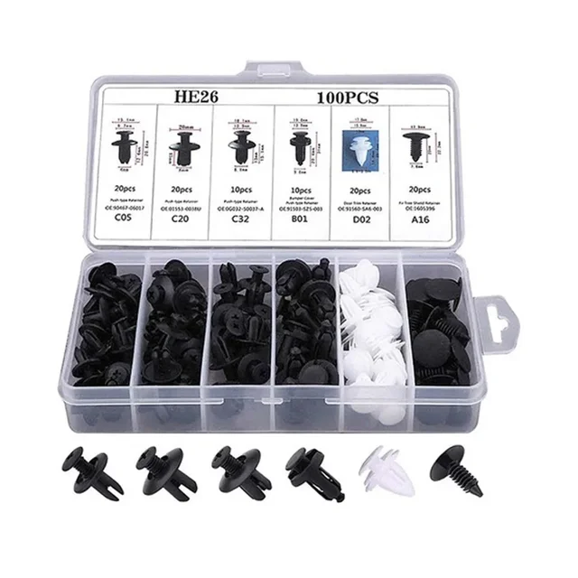 Auto Fastener Clip Mixed Car Body Push Retainer Pin Rivet Bumper Door Trim Panel Fastener Kit Car Clips Box or Bag packaging
