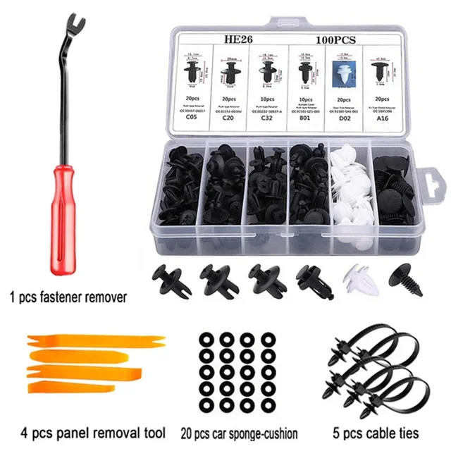 Auto Fastener Clip Mixed Car Body Push Retainer Pin Rivet Bumper Door Trim Panel Fastener Kit Car Clips Box or Bag packaging