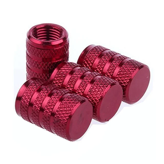 4Pcs Car Tire Valve Stems Cap Knurling Style Tire Valve Cap Aluminum Tire Wheel Stem Air Valve Cap car Universal accessories