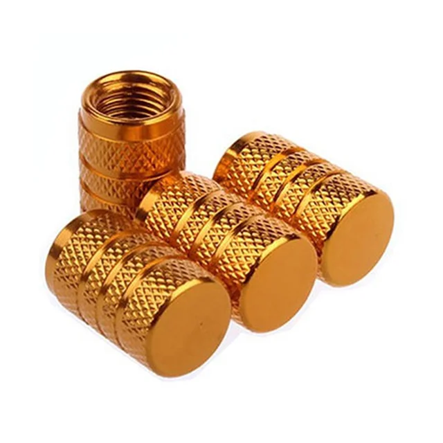 4Pcs Car Tire Valve Stems Cap Knurling Style Tire Valve Cap Aluminum Tire Wheel Stem Air Valve Cap car Universal accessories
