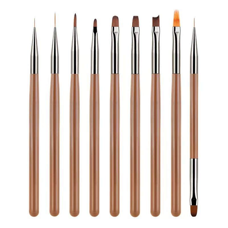 9PCS UV Gel Nail Brush Liner DIY Painting Pen Manicure Acrylic Drawing Brush for Nail Art Design Nails Tip Display Painting Tool