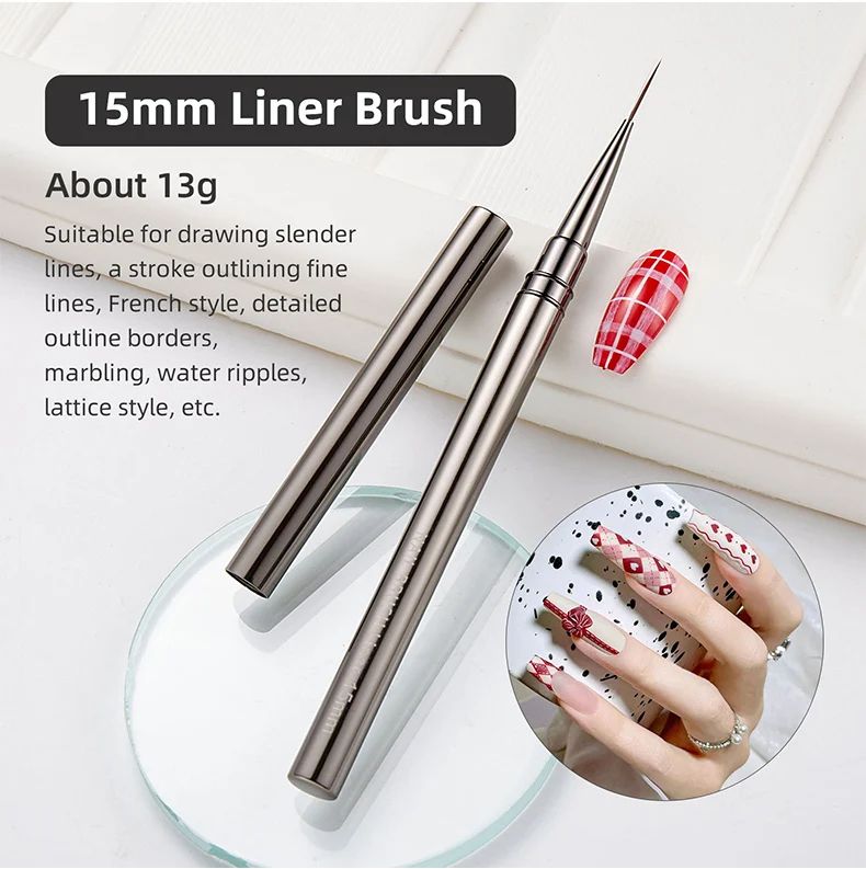 5PCS Nail Art Liner Brushes Hand Painted Brush Acrylic UV Gel Colours Paints Builder Drawing Pen DIY Manicure Design Accessories