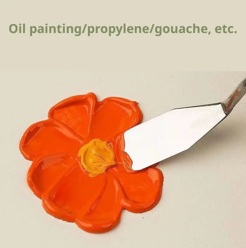 7Pcs Stainless Steel Oil Painting Knives Artist Crafts Spatula Palette Knife Mixing Knife Scraper Art Tools