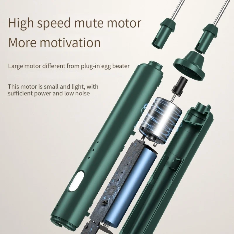1 PC USB Rechargeable Handheld Egg Beater 3 Speeds Electric Milk Frother Foam Maker Mixer Coffee Drink Frothing Wand Foamer