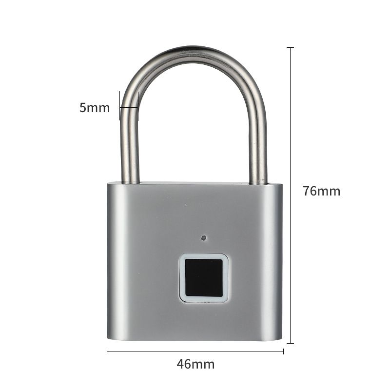 1pc Rechargeable Mini Smart Fingerprint Padlock, Rust-proof Security Door Lock, Antitheft Keyless USB Rechargeable Lock For Suitcase Luggage