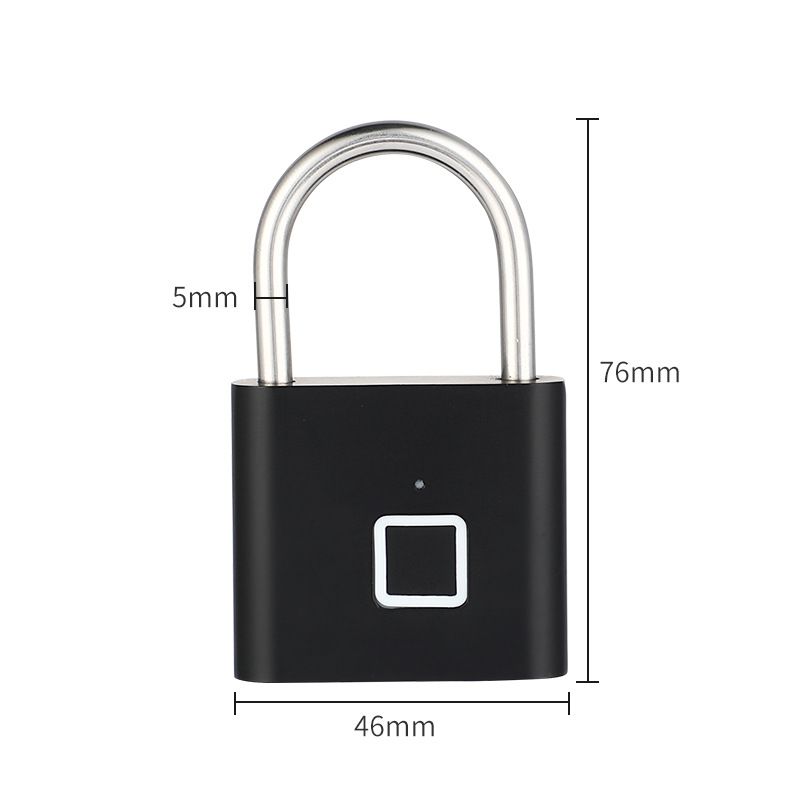 1pc Rechargeable Mini Smart Fingerprint Padlock, Rust-proof Security Door Lock, Antitheft Keyless USB Rechargeable Lock For Suitcase Luggage