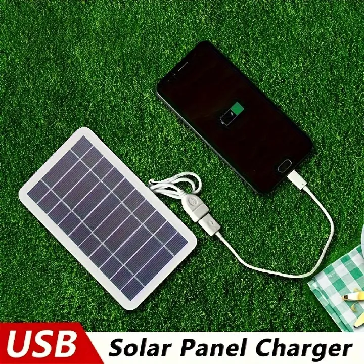 1pc Waterproof Portable Solar USB Charger Panel 5W 0-0.4A for Outdoor Travel and Camping, Flashlight, Fan Charging Compatible with Select Smartphones Without Battery