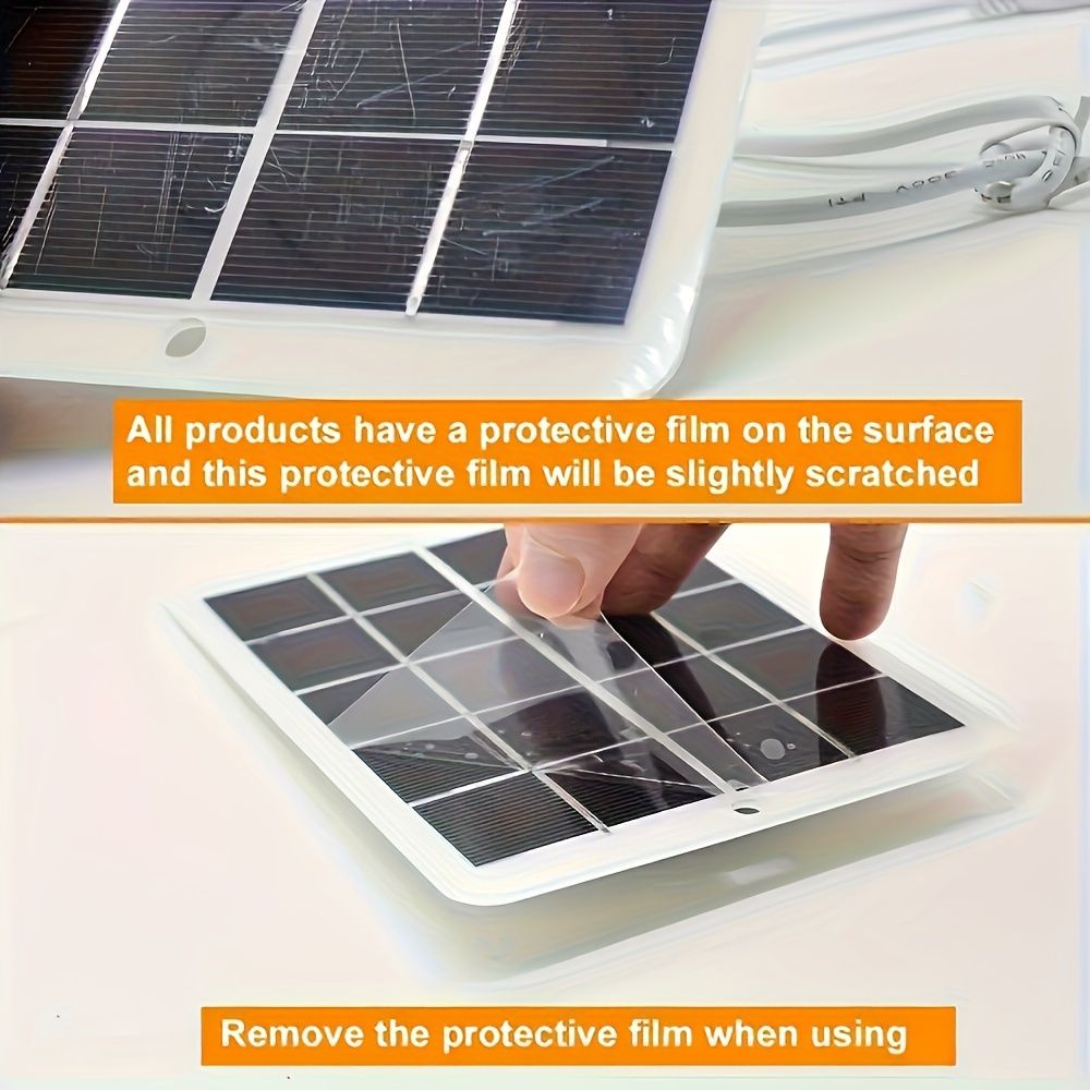 1pc Waterproof Portable Solar USB Charger Panel 5W 0-0.4A for Outdoor Travel and Camping, Flashlight, Fan Charging Compatible with Select Smartphones Without Battery