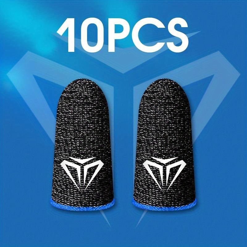 10pcs Fingertip Gaming Gloves - Sweatproof Anti-slip Finger Sleeves for PUBG Gamers - Breathable Touch Screen Finger Covers with Enhanced Grip and Sensitivity