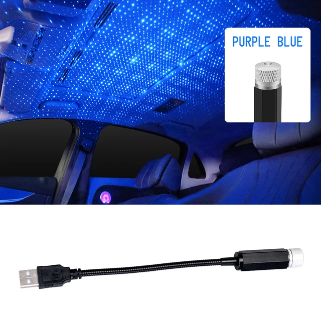 LED Car Roof Star Night Light Projector Atmosphere Galaxy Lamp USB Decorative Adjustable for Auto Roof Room Ceiling Decoration