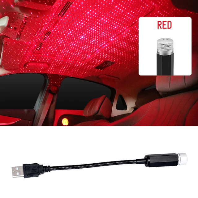 LED Car Roof Star Night Light Projector Atmosphere Galaxy Lamp USB Decorative Adjustable for Auto Roof Room Ceiling Decoration