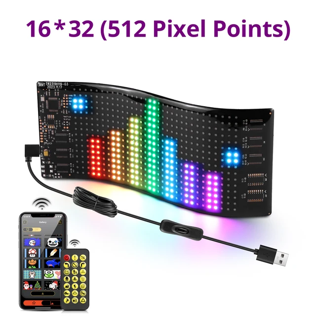 Smart Bluetooth LED Display Screen Message Scrolling Sign Board Ultra-thin Soft Flexible Advertising Light For Store Car Display