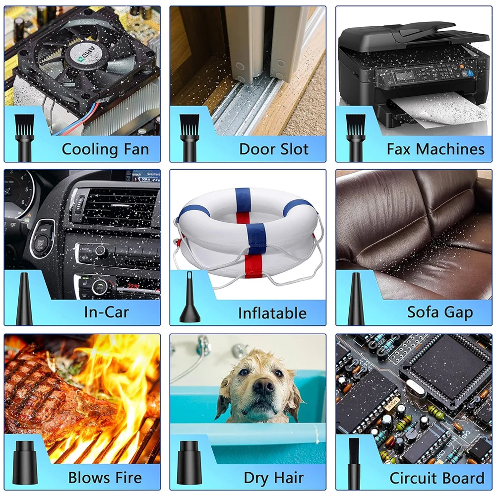 51000 RPM Compressed Air Duster Cordless Portable Rechargeable Wireless Electric Air Keyboard Electronics Cleaner Dust Blower