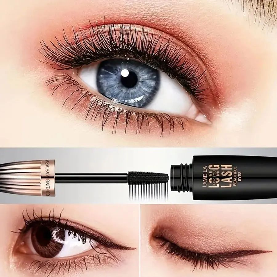 Waterproof 4D Mascara Thick Long Smudge-proof Plump Encrypted Long-lasting Curling Large Eye Makeup, Makeup Tools view 3
