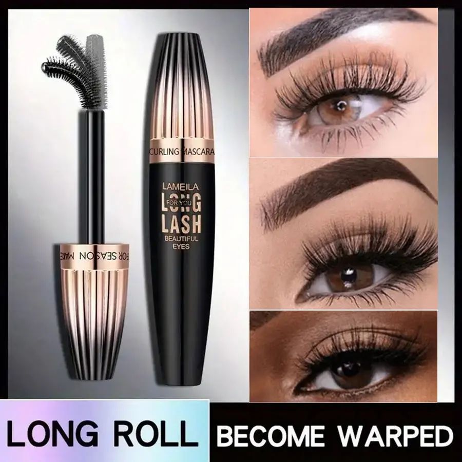 Waterproof 4D Mascara Thick Long Smudge-proof Plump Encrypted Long-lasting Curling Large Eye Makeup, Makeup Tools view 7