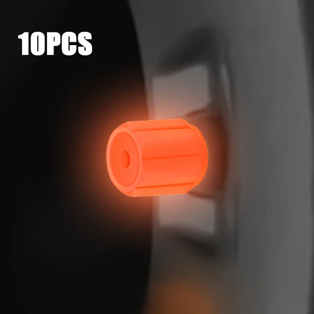 10pcs Luminous Valve Cap Car Fluorescent Tire Valves Cap Glow In The Dark Car Motorcycle Bike Wheel Plug Tyre Hub Cover Decor