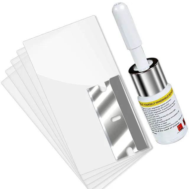Car Window Repair Fluid Cracked Glass Scratch Repair Kit Windshield Repair Liquid for Car Auto Window Glasss Crack Restore Tool