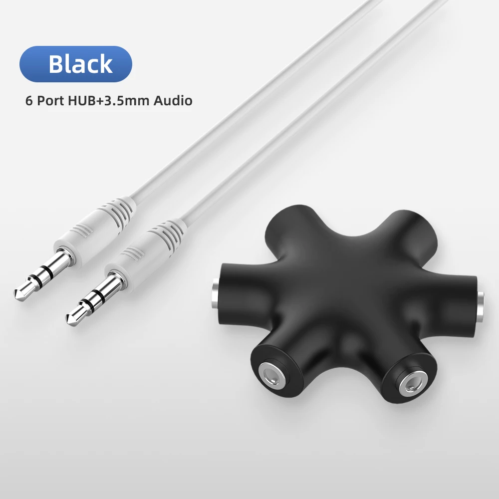 3.5mm Audio Aux Cable Splitter Headphone Port 3.5 Jack Share Adapter for Tablet MP3 MP4 Phone