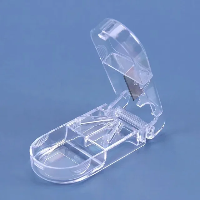 1PC Pill Cutter Box Portable Drug Box Tablet Cutter Splitter Medicine Pill Holder Pill Cutter Box