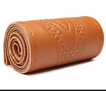 Genuine Leather Car Steering Wheel Braid Cover DIY Soft Car Steering Wheel Covers with Needles and Thread For Diameter 37-38cm