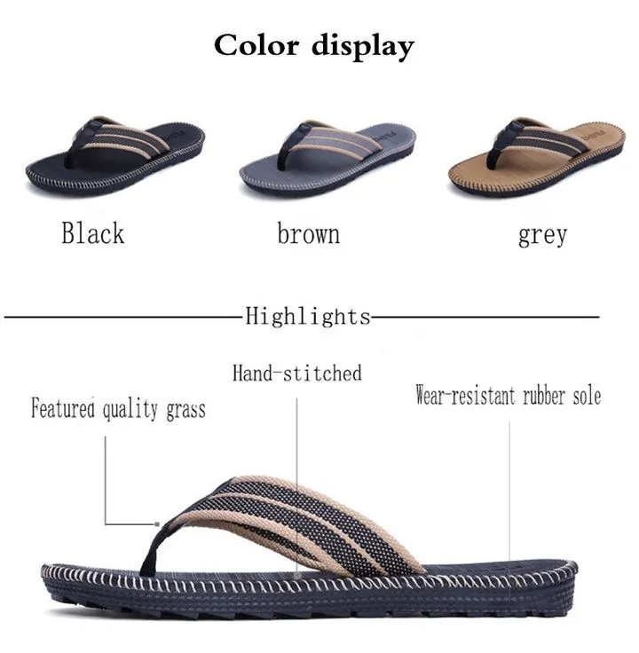 Men&apos;s Flip Flops Summer Men&apos;s Beach Slippers Men&apos;s Sandals Dragging Man Shoes Leisure Bathroom Shoes