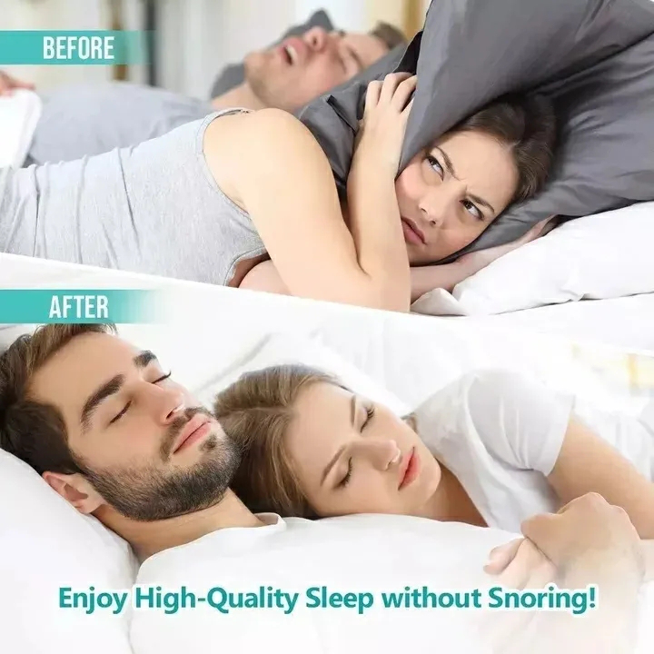 Magnetic Anti Snoring Device Silicone Anti Snore Stopper Nose Clip Tray Sleeping Aid Apnea Guard Night Device White as picture