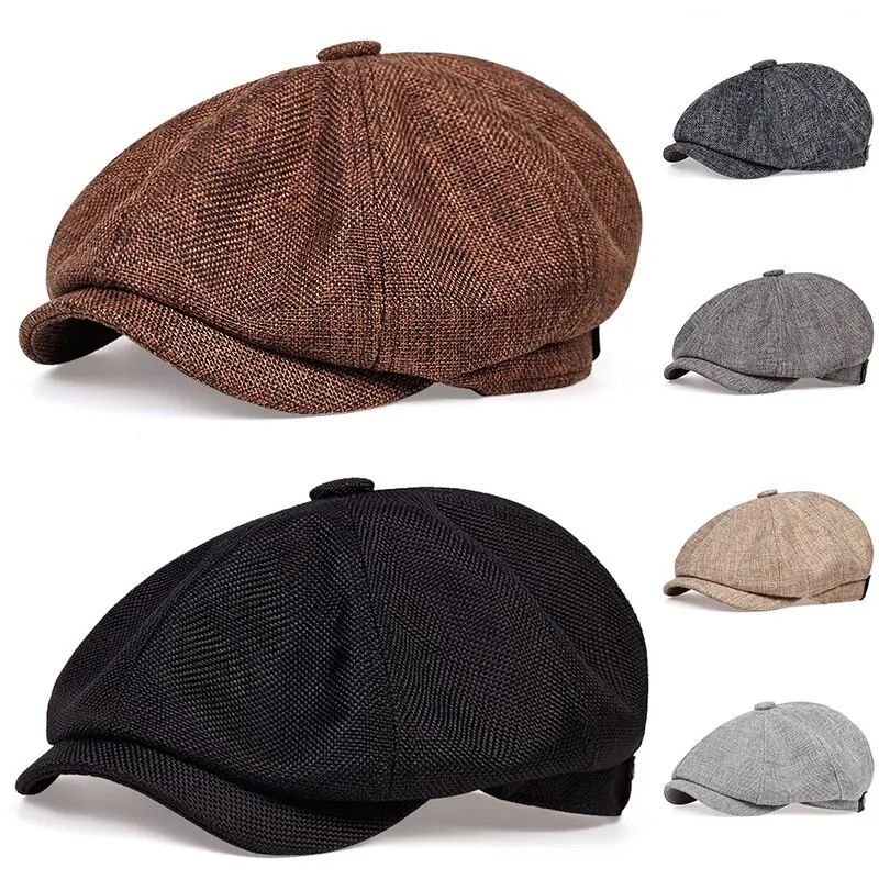 men&apos;s casual newsboy hat retro beret hat wild casual hats unisex wild octagonal cap