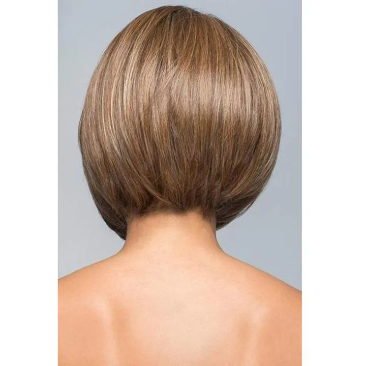 Short BOB Wig Human Hair Density Like Human Hair Wigs Brown Blonde Ombre Synthetic Wigs Short Straight Bob Wigs for Women Middle Part Lolita Cosplay Natural Hair Heat Resistant Fiber