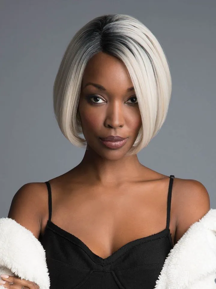 Short BOB Wig Human Hair Density Like Human Hair Wigs Brown Blonde Ombre Synthetic Wigs Short Straight Bob Wigs for Women Middle Part Lolita Cosplay Natural Hair Heat Resistant Fiber