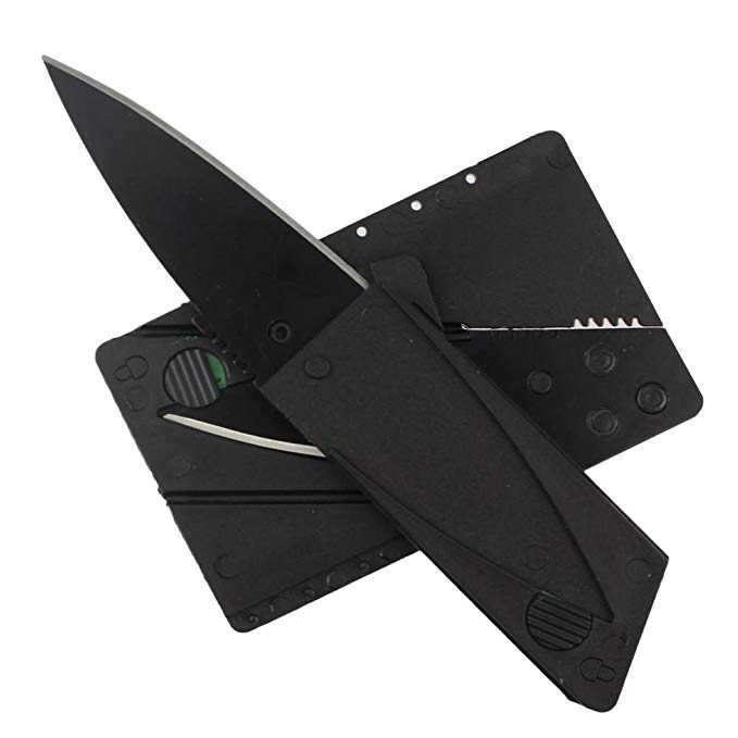 2pcs Credit Card Knives Lot, folding, wallet thin, pocket survival micro knife Stainless Kitchen Fruits Creative Tool Multifunctional Card Folding Paring Mini Tool Parts Card Gift Outdoor