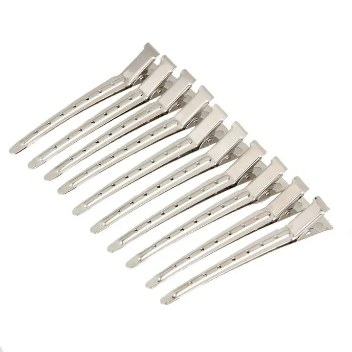 10PCS hair clips headwear stainless hairdressing clips clamp salon equipments human hair style tools
