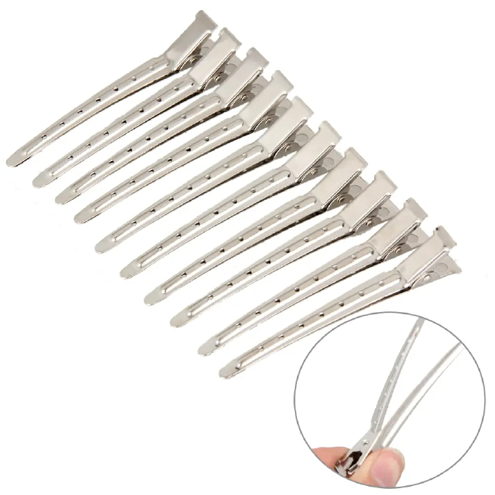 10PCS hair clips headwear stainless hairdressing clips clamp salon equipments human hair style tools