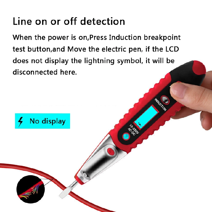Multifunction Digital Voltage Tester Pen DC AC Voltage Detector induction breakpoint test 1pcs