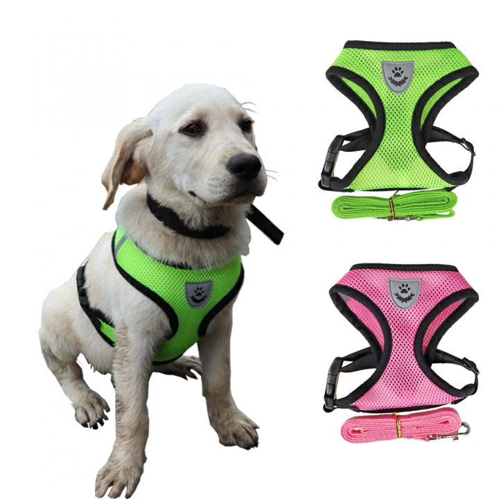 Dog Harness with Leash Set Adjustable Padded Dog Harness Set Super Durable Dog Vest Harness