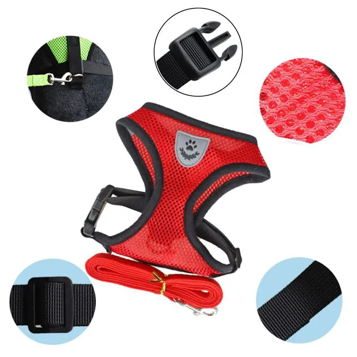 Dog Harness with Leash Set Adjustable Padded Dog Harness Set Super Durable Dog Vest Harness