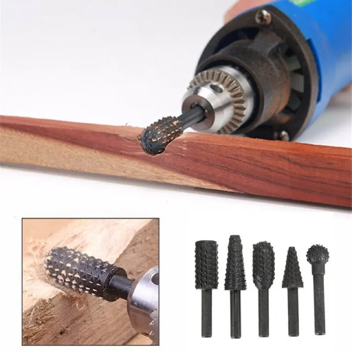 5PCS 1/4&apos;&apos; Drill Bit Set Cutting Tools For Woodworking Knife Wood Carving Tool