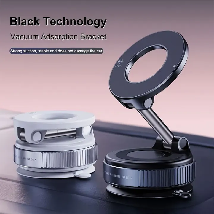 Vacuum Suction Magnetic Car Phone Holder Navigation Car Holder Desktop Lazy Holder 360° Rotating Suction Cup Car Holder