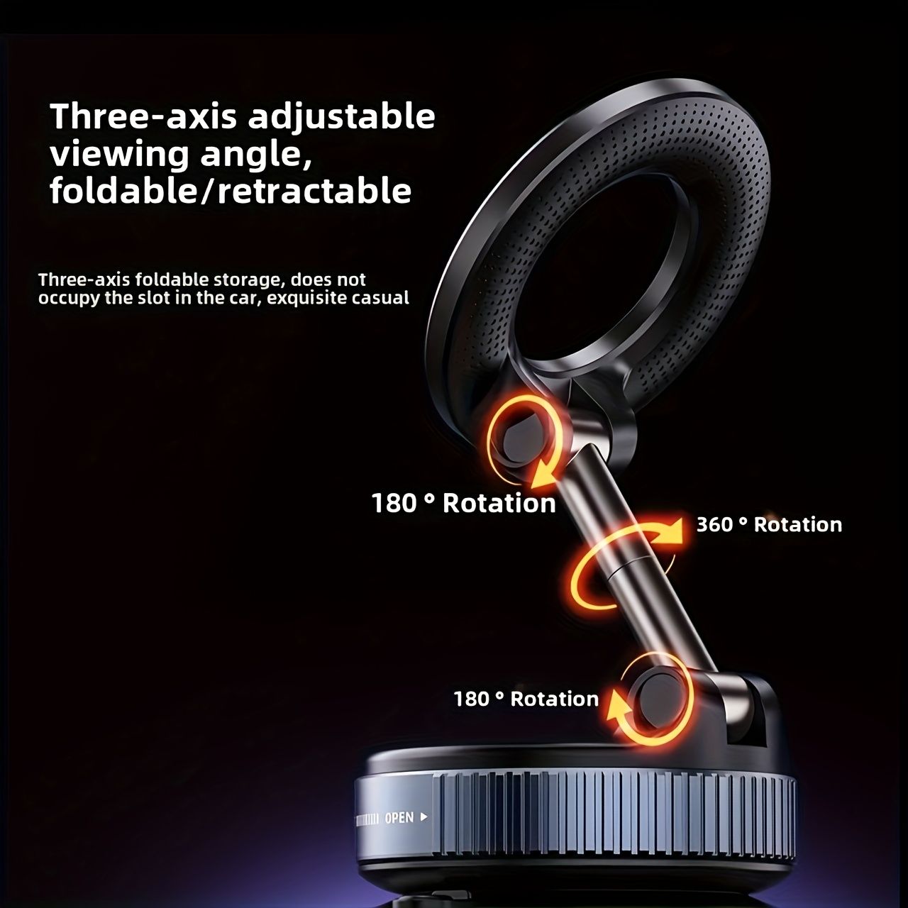 Vacuum Suction Magnetic Car Phone Holder Navigation Car Holder Desktop Lazy Holder 360° Rotating Suction Cup Car Holder
