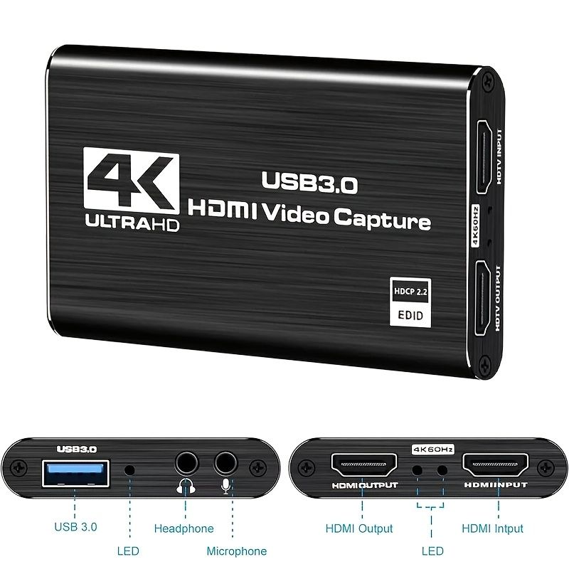 4K Audio Video Capture Card USB 3.0 HDTV Video Capture Device Full HD Recording