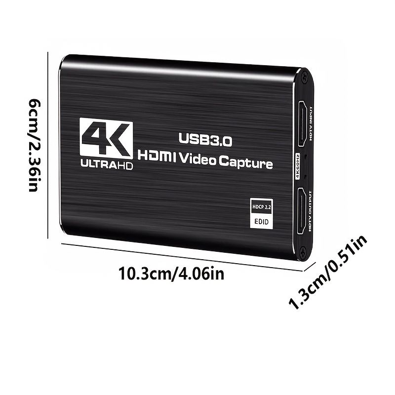 4K Audio Video Capture Card USB 3.0 HDTV Video Capture Device Full HD Recording