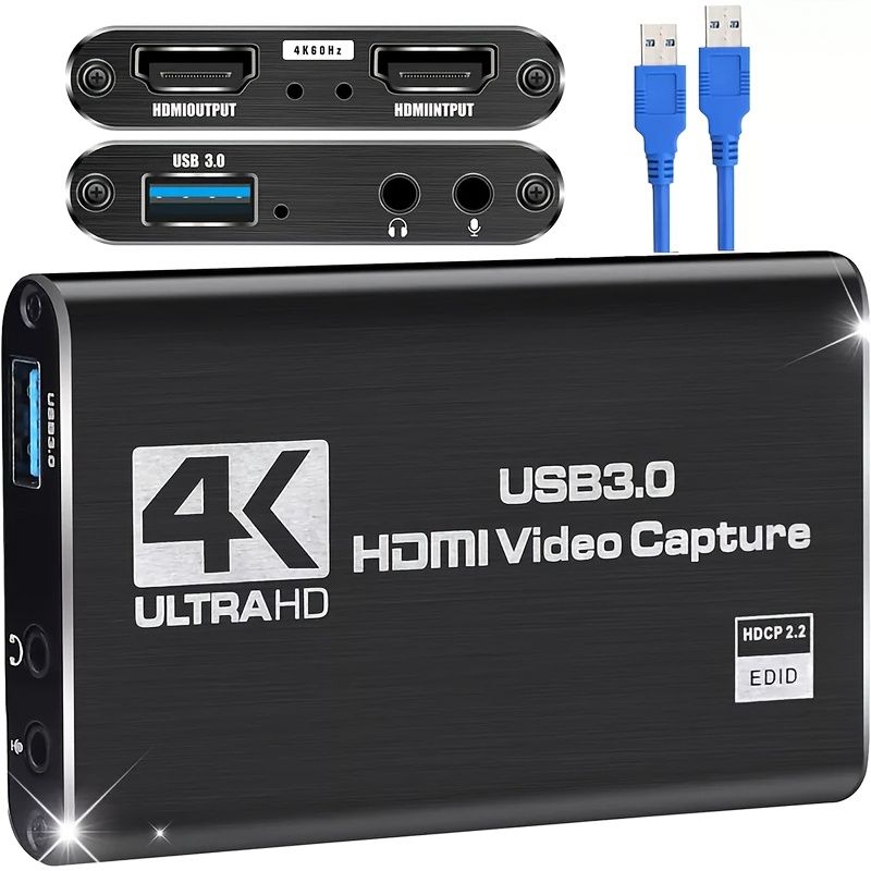4K Audio Video Capture Card USB 3.0 HDTV Video Capture Device Full HD Recording