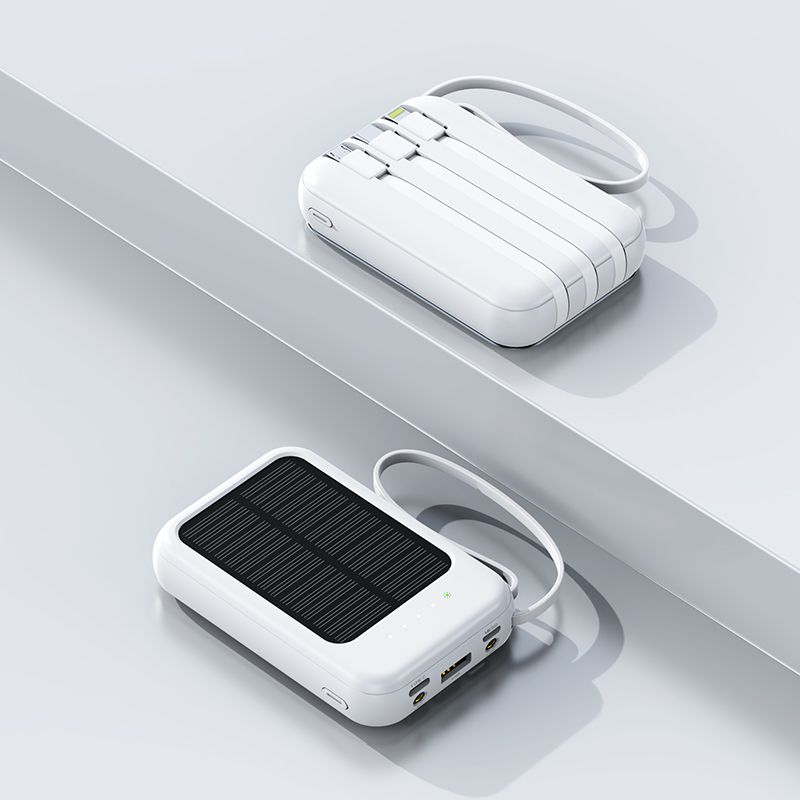 With 4-Wire and solar charging capabilities, Portable Power Banks 10000mAh  Dual USB Output