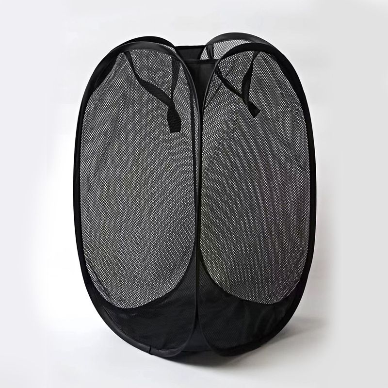 Large household dirty clothes basket, floor standing, convenient mesh, foldable, simple clothes storage basket, washing basket（2 of them）