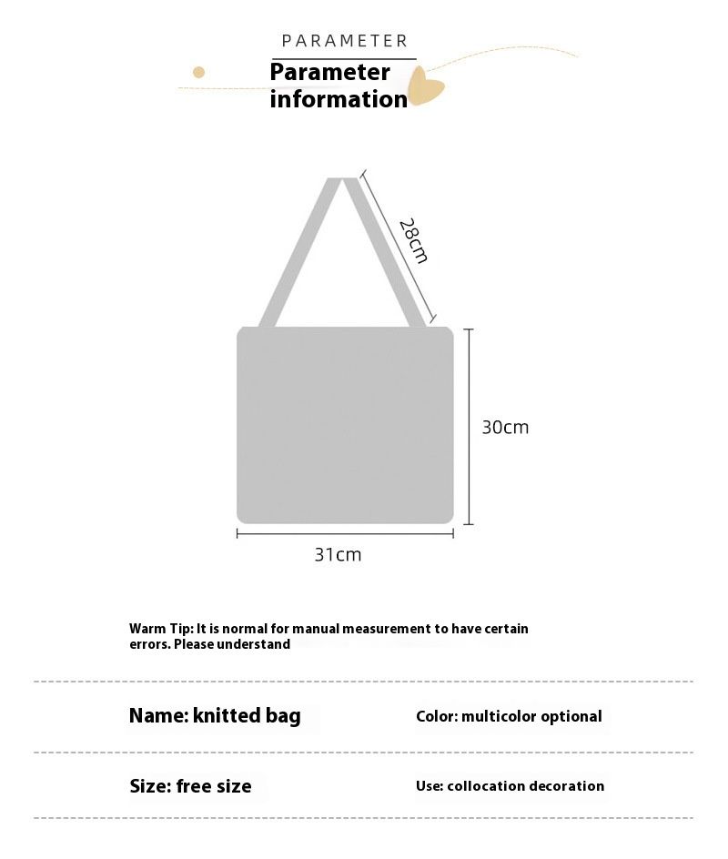 Rainbow Knitted Shoulder Bag Handbag Versatile Large Capacity Commuter Outstreet Tote Bag Shopping Bag