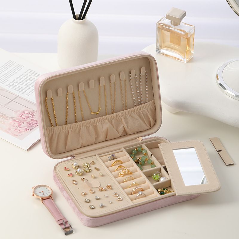 Velvet jewelry storage box multifunctional ring necklace earring watch jewelry box
