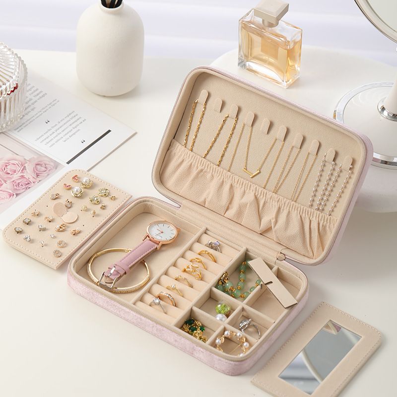 Velvet jewelry storage box multifunctional ring necklace earring watch jewelry box