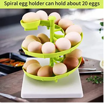 Sliding Spiral egg holder / fruit holder for about 20 eggs