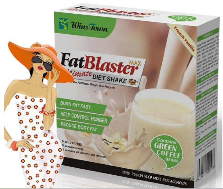 Wins Town Fatblaster Diet Shake Weight Loss Meal Replacement French Vanilla Flavor Fat Blaster