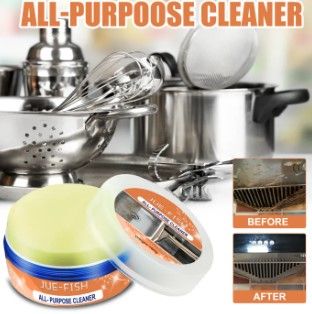 Jue-Fish Kitchen Heavy Oil, Stain, Soot and Rust, Cleaning Cream Powerful Stainless Steel Sufuria and ceramic Tile Cleaner All-purpose Cleaner Fit for Kitchen, Pot Bottom Cookware and Sink. (160g)